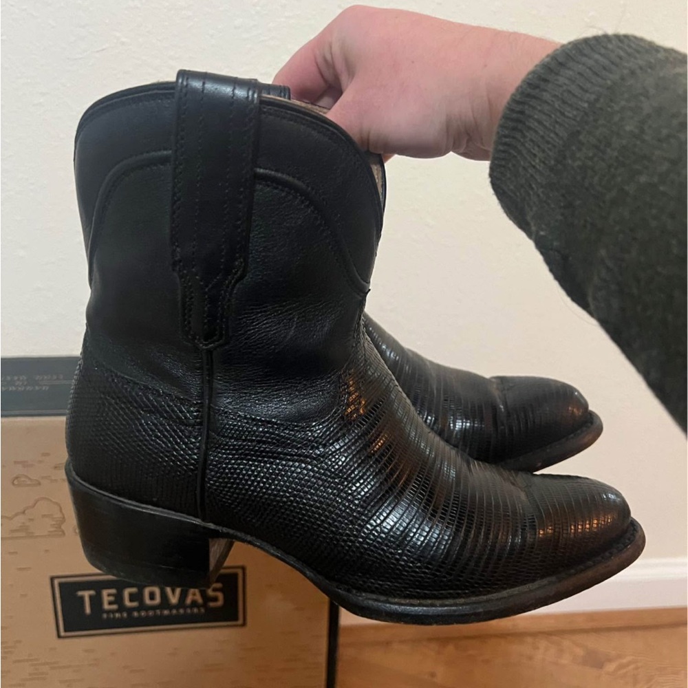 Tecovas Black Ankle Boots Classic Western Style